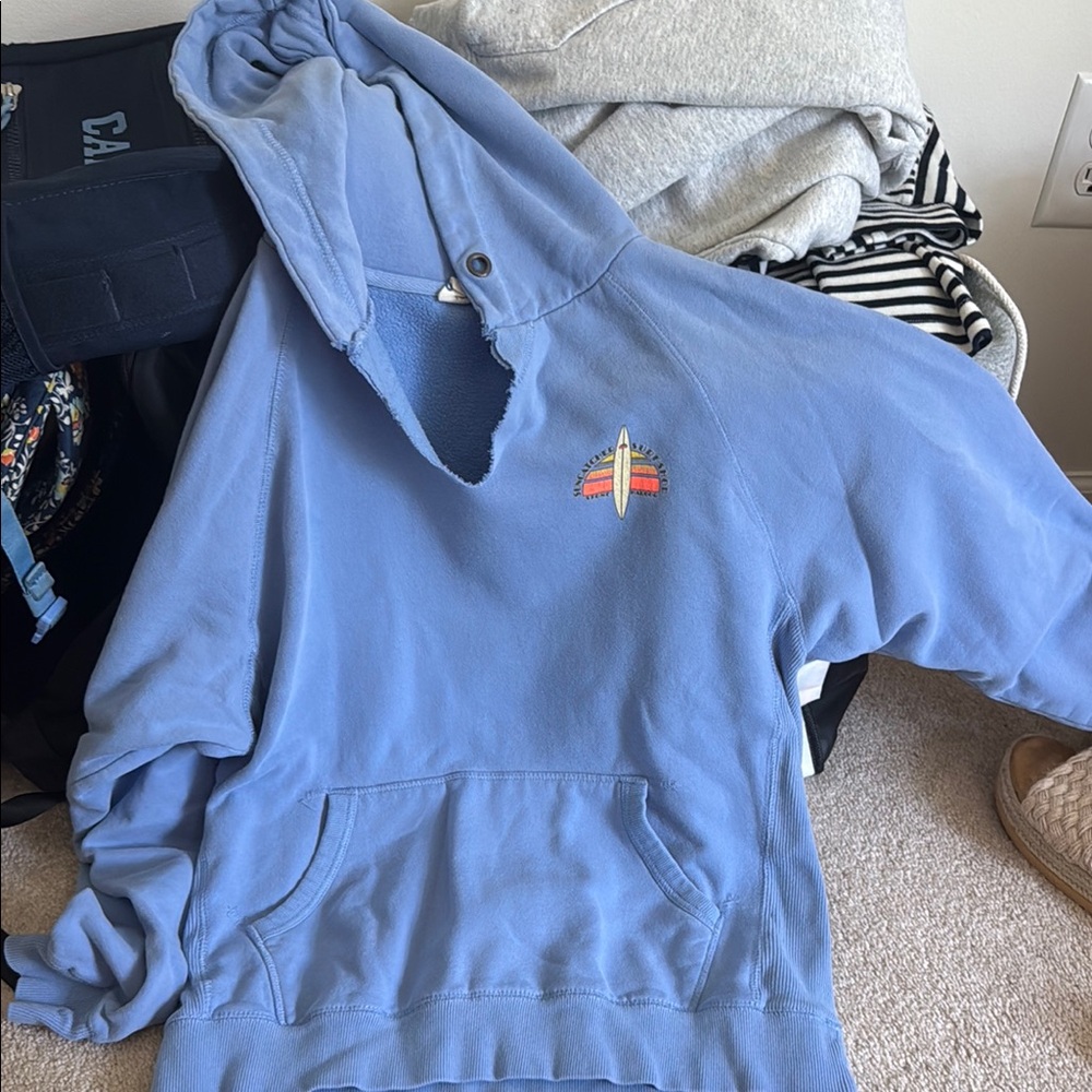 Blue 84 Light Blue Hoodie with Embroidered Logo